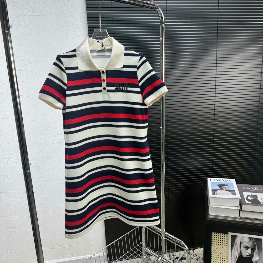 MIU MIU striped polo dress